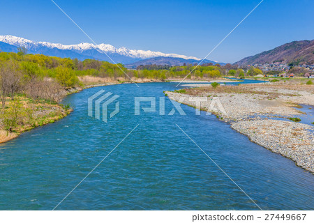 The Chikuma river and the North Alps 27449667