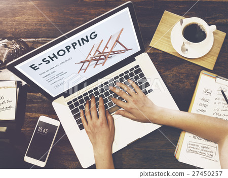 Shopping Online Shopaholics E-Commerce E-Shopping Concept 27450257