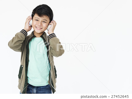 Boy Listen Music Headphone Concept 27452645