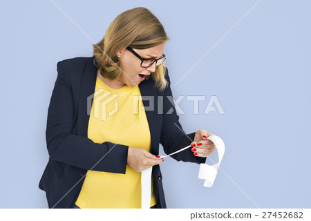 Businesswoman Surprise Stun Shock Payment Bill Concept Businesswoman Surprise Stun Shock Payment Bill Concept 27452682