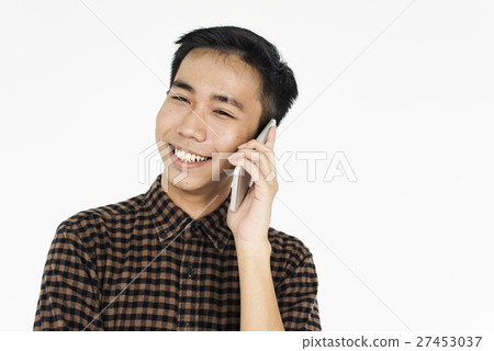 Cheerful Male Smartphone Call Concept 27453037