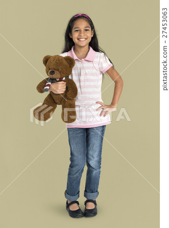 Girl Cheerful Studio Portrait Concept 27453063