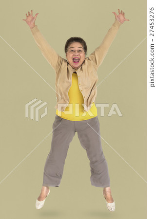 Woman Cheerful Studio Portrait Concept 27453276
