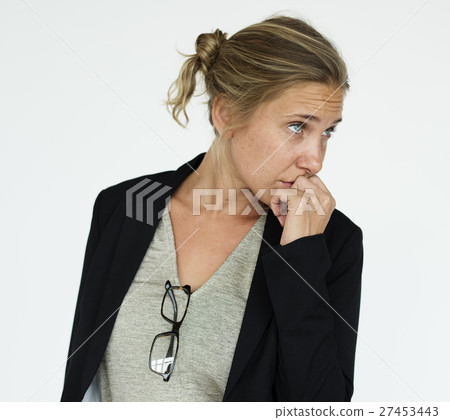 Woman Serious Studio Portarit Concept 27453443