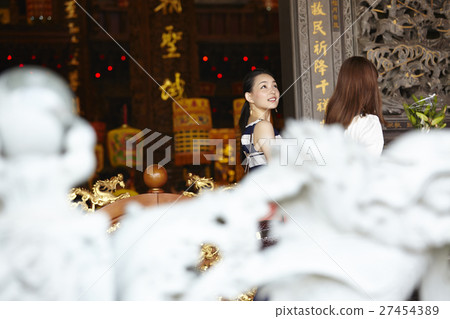 Women over tourism temple in Taiwan Women over tourism temple in Taiwan 27454389