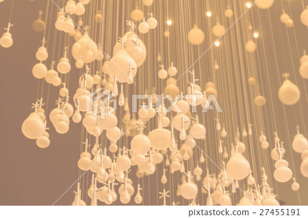Christmas lights festive decorations, Lighting decorate concept 27455191