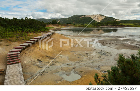 Wooden path in the Uzon Caldera. Kronotsky Nature Wooden path in the Uzon Caldera. Kronotsky Nature 27455657