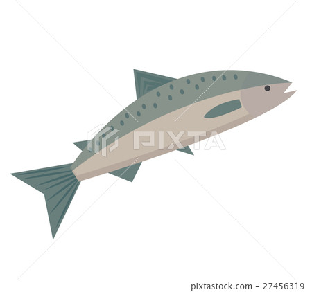 Salmon icon flat style. Saltwater fish isolated on 27456319