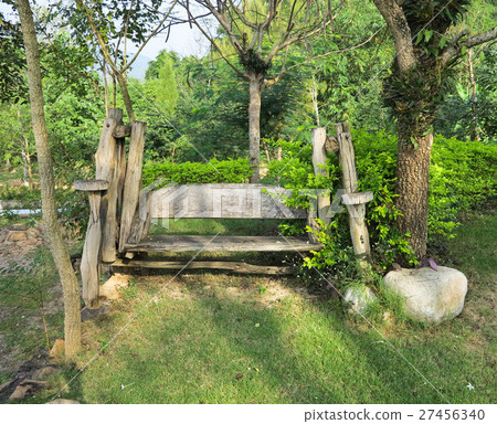wooden swing in the garden wooden swing in the garden 27456340