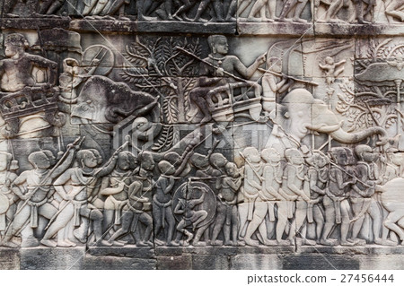 Relief of Bayon temple in Angkor monuments 27456444
