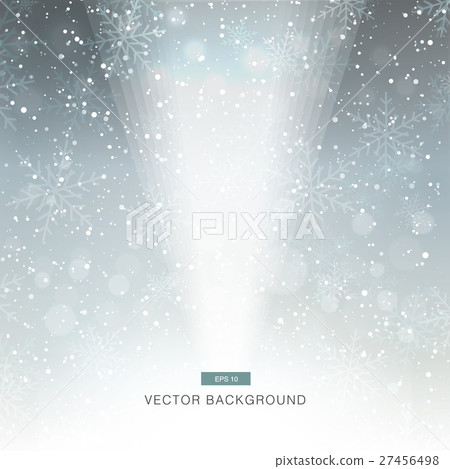 falling snow on the grey background with light falling snow on the grey background with light 27456498