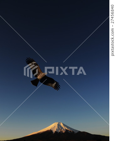 Mt.Fuji和Hawk First Dream Fuji Mika Hope你好新年新年1月1月冬天雪 27456840