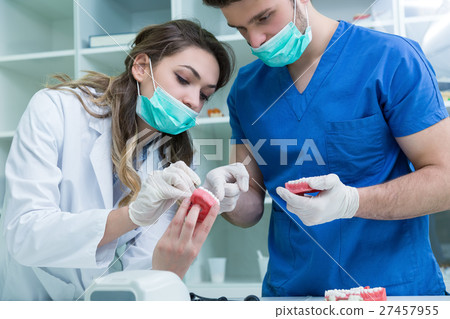 Dental prosthesis, dentures, prosthetics work. 27457955