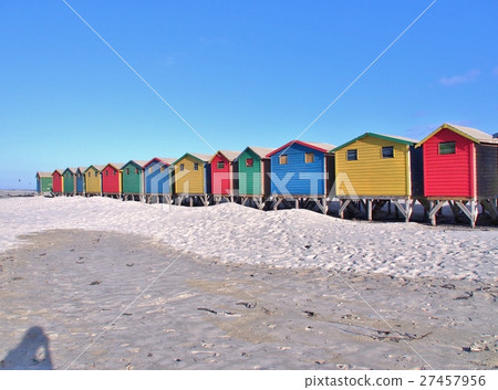 Colorful beach huts at Cape Town, South Africa. 27457956
