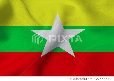 Myanmar national flag 3D illustration symbol, Myanmar national flag 3D illustration symbol, 27458540