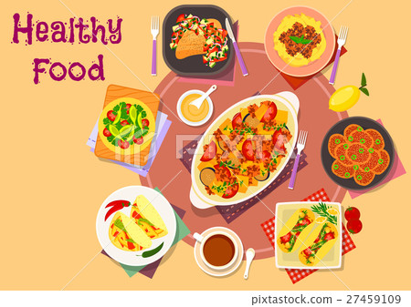 Meat dishes with mexican cuisine appetizers icon 27459109