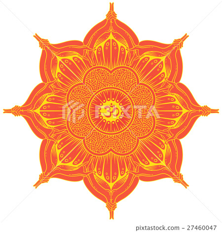 Vector background round Yoga mandala. 27460047