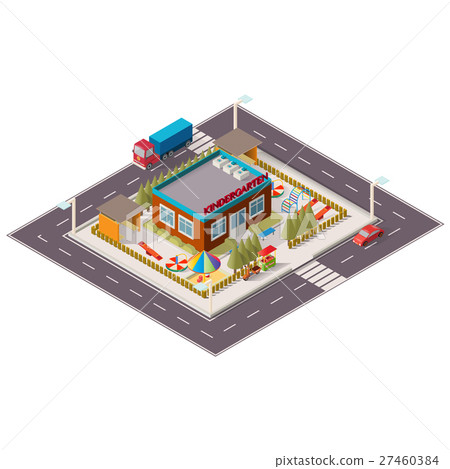 isometric illustration of kindergarten. isometric illustration of kindergarten. 27460384