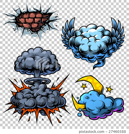 set of color comics icons. 27460388