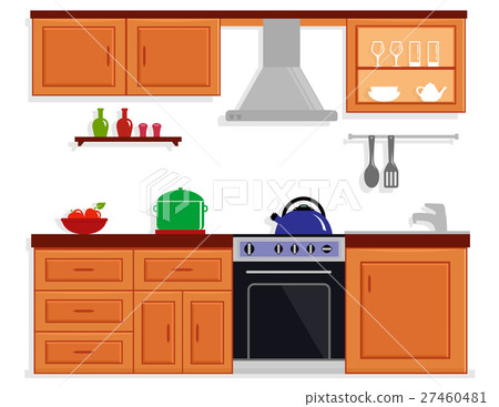 kitchen room isolated furnishing interior kitchen room isolated furnishing interior 27460481