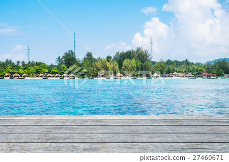 Wood plank grey on koh lipe island aqua sea resort 27460671