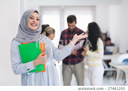Arabic business woman working in team 27461203