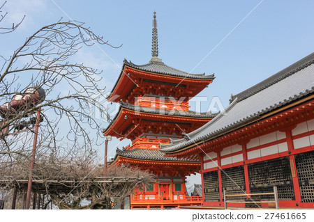 Red temple pavilion Kiyomizu dera Red temple pavilion Kiyomizu dera 27461665