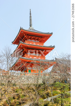 Red temple pavilion Kiyomizu dera Red temple pavilion Kiyomizu dera 27461666