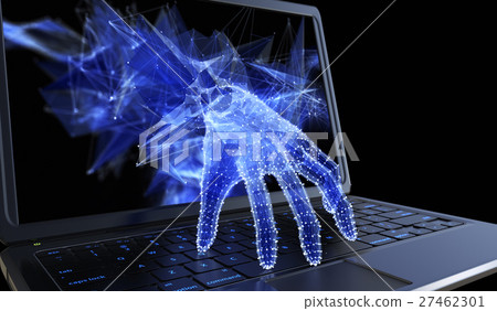 Stealing personal data through a laptop concept 27462301