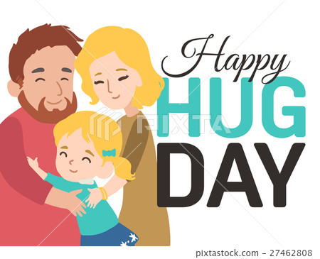 Happy hug day greeting card. Vector illustration 27462808