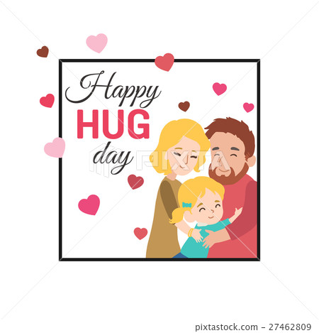 Happy hug day background with hugging family 27462809