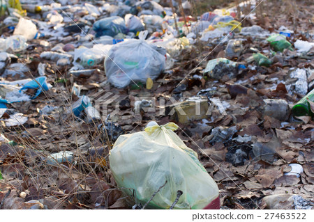 Pile of plastic bags and other refined petroleum Pile of plastic bags and other refined petroleum 27463522