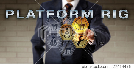 Male Corporate Executive Touching PLATFORM RIG 27464456