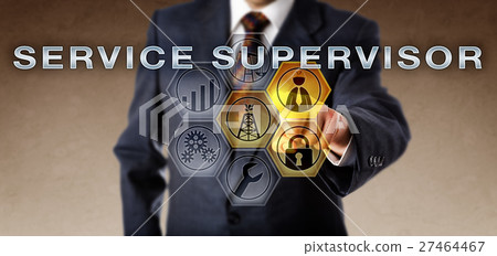 Business Executive Touching SERVICE SUPERVISOR Business Executive Touching SERVICE SUPERVISOR 27464467