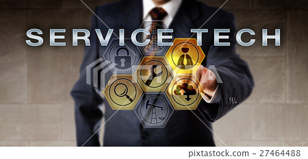 Recruitment Agent Touching SERVICE TECH Onscreen 27464488