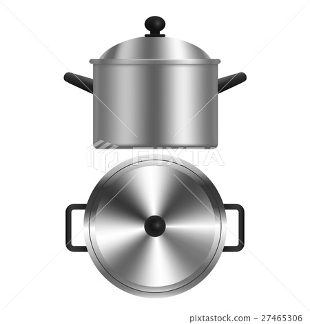 Realistic Metal Pot or Casserole. Vector Realistic Metal Pot or Casserole. Vector 27465306