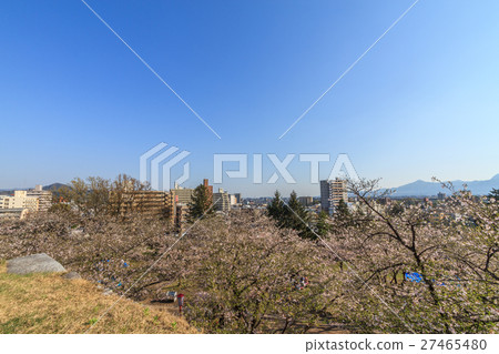 Scenery seen from Honmaru of Morioka castle in spring Scenery seen from Honmaru of Morioka castle in spring 27465480