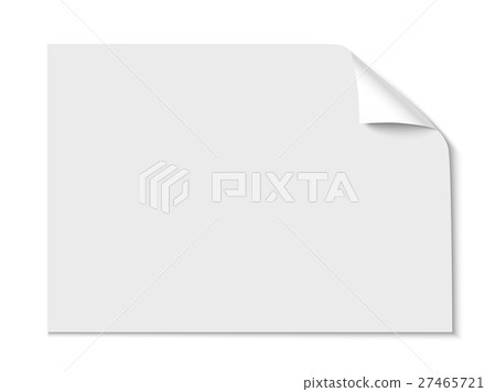 Sheet of paper with curl corner isolated on white Sheet of paper with curl corner isolated on white 27465721