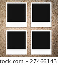 blank photo frame on brown wood plank background 27466143