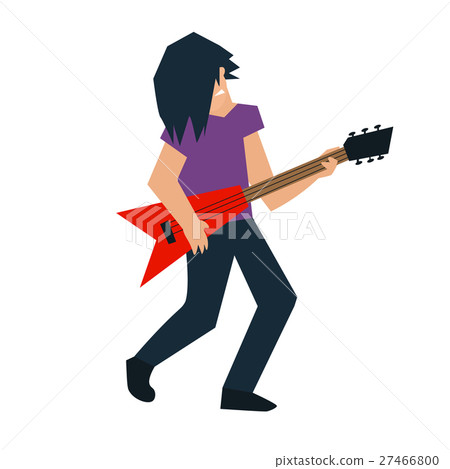 Cartoon Guitar Player. Vector 27466800