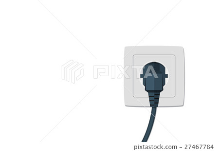 Black electric cord plugged 27467784