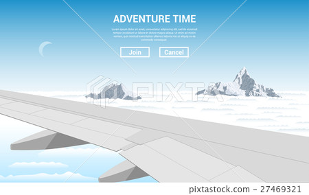 plane wing above the clouds 27469321