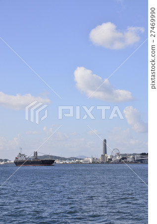 Cargo ship sailing the strait Cargo ship sailing the strait 27469990