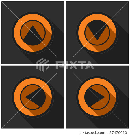 four orange round - black arrows with shadows four orange round - black arrows with shadows 27470010