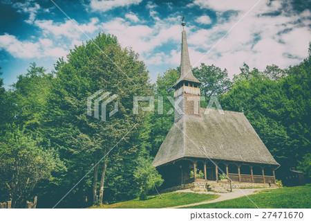 Traditional Romanian Wooden Church In Forest Traditional Romanian Wooden Church In Forest 27471670