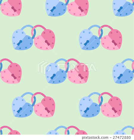 seamless pattern of two padlock with heart shape seamless pattern of two padlock with heart shape 27472880