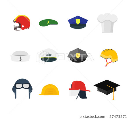 Professions Hats Set for Men. Vector 27473271