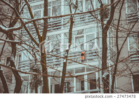 santa on balcony santa on balcony 27473478