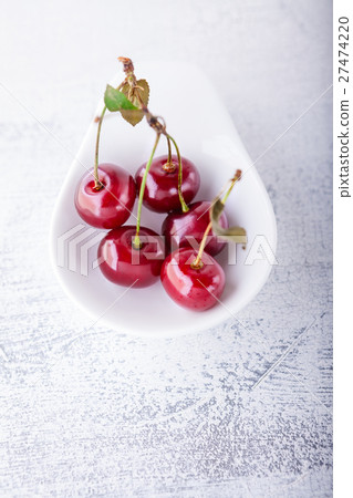 Cherries in a white dish Cherries in a white dish 27474220
