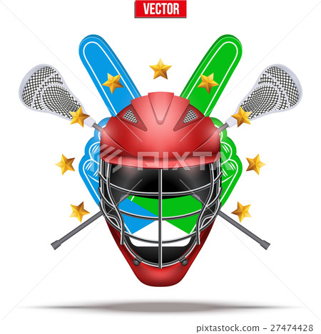 Lacrosse sticks and helmet Label Lacrosse sticks and helmet Label 27474428